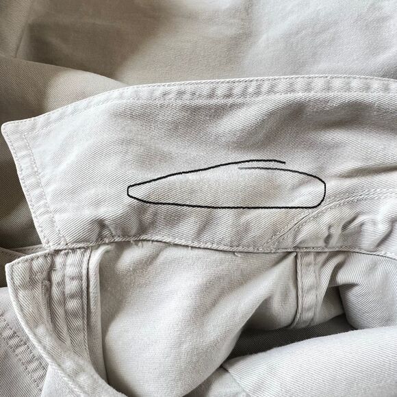 VTG Y2K Annex Casual Corner Cream Denim Maxi Dress Notched Collar Flaw SZ 10 - Picture 6 of 13